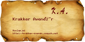 Krakker Avenár névjegykártya